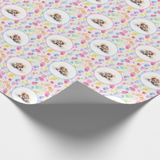Beagle Waterverf Verjaardagswrap papier (Hoek)