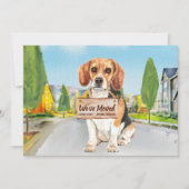 Beagle we hebben nieuwe adreskop verplaatst aankondiging (Voorkant)