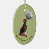 Beagle White Rose Dog Personalized Keramisch Ornament (Rechts)