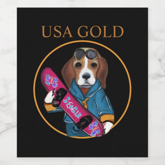  BEAGLE WIJN ETIKET (Enkel label)