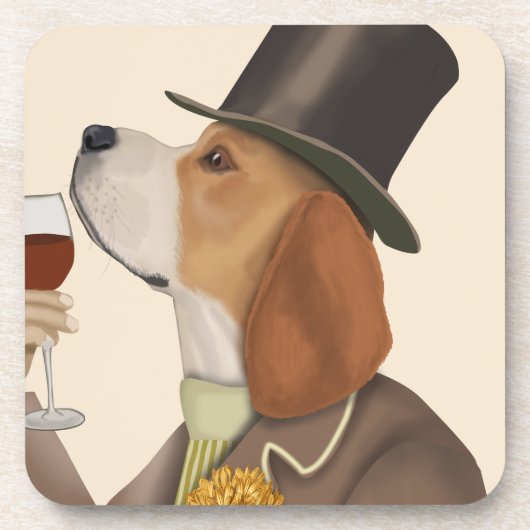 Beagle Wine Snob Bier Onderzetter (Voorkant)