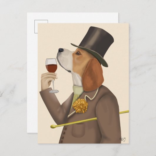 Beagle Wine Snob Briefkaart (Voorkant / Achterkant)