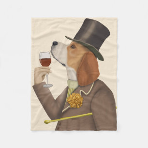 Beagle Wine Snob Fleece Deken