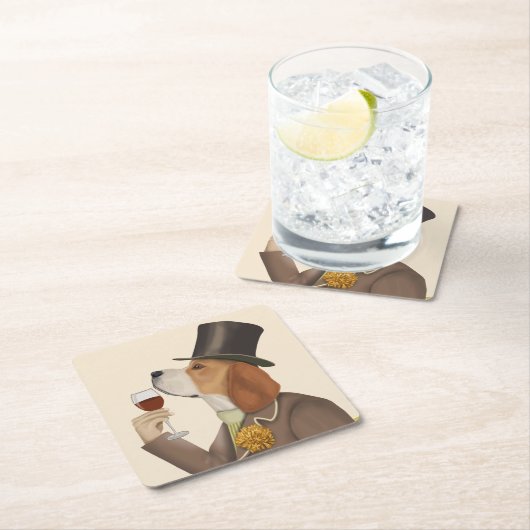 Beagle Wine Snob Kartonnen Onderzetters (Insitu)