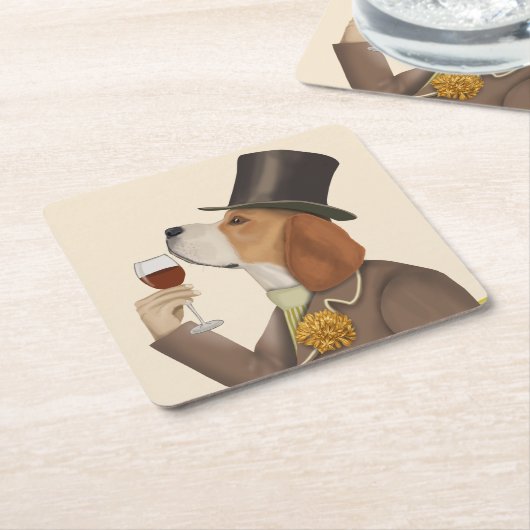 Beagle Wine Snob Kartonnen Onderzetters (Schuin)