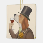 Beagle Wine Snob Keramisch Ornament (Links)