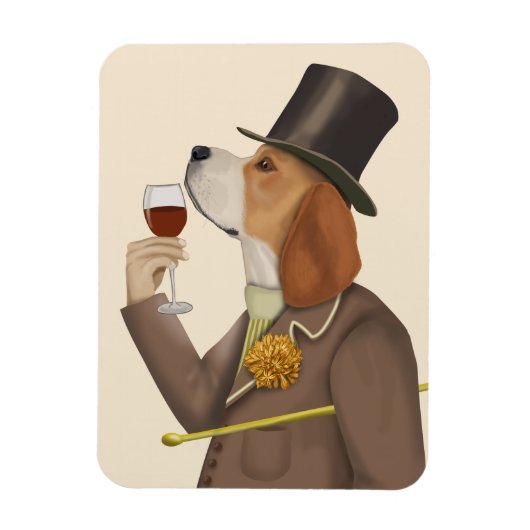 Beagle Wine Snob Magneet (Verticaal)