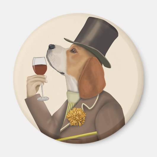Beagle Wine Snob Magneet (Voorkant)