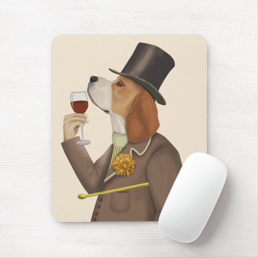 Beagle Wine Snob Muismat (Met muis)