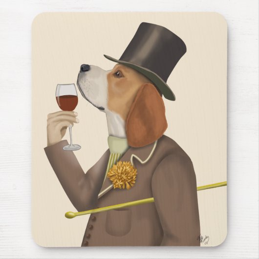 Beagle Wine Snob Muismat (Voorkant)