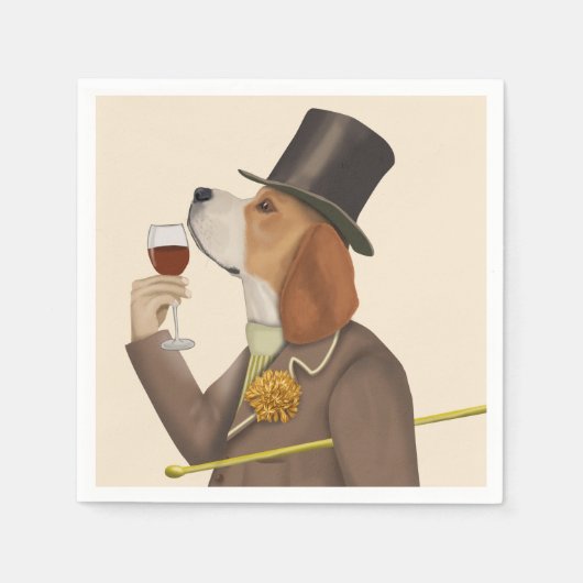 Beagle Wine Snob Servet (Voorkant)