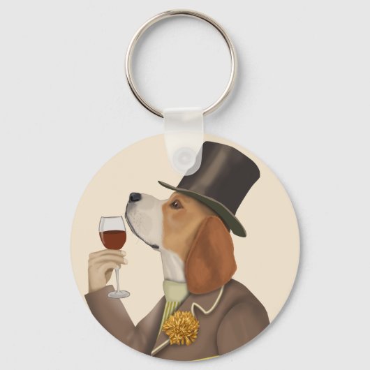 Beagle Wine Snob Sleutelhanger (Voorkant)