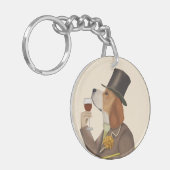 Beagle Wine Snob Sleutelhanger (Voorkant Links)