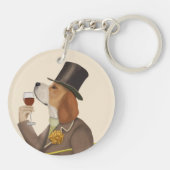 Beagle Wine Snob Sleutelhanger (Achterkant)