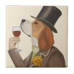 Beagle Wine Snob Tegeltje<br><div class="desc">Beagle Wine Snob van Fabfunky. Met een goed geklede beagle die van wijn houdt. | 190947D</div>