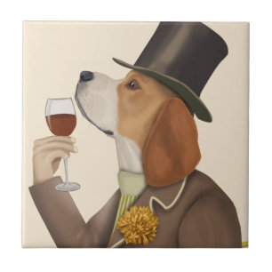 Beagle Wine Snob Tegeltje