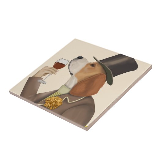 Beagle Wine Snob Tegeltje (Zijkant)