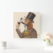 Beagle Wine Snob Vierkante Klok (Huis)