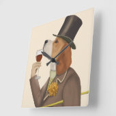 Beagle Wine Snob Vierkante Klok (Hoek)