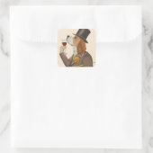 Beagle Wine Snob Vierkante Sticker (Tas)