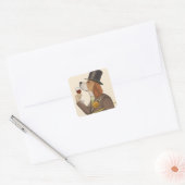 Beagle Wine Snob Vierkante Sticker (Envelop)