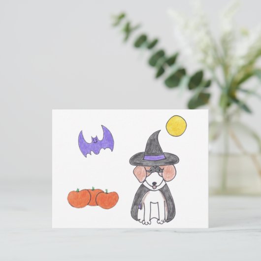 Beagle Witch Briefkaart (Staand voorkant)