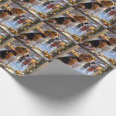 Beagle With Christmas Lights Holiday Cadeaupapier (Hoek)