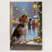 Beagle With Christmas Lights Holiday Legpuzzel (Verticaal)