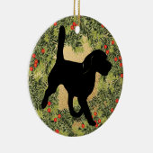 Beagle Wreath Keramisch Ornament (Rechts)