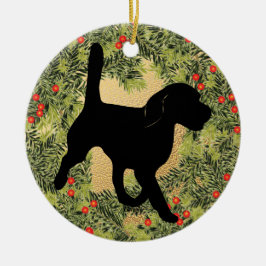 Beagle Wreath Keramisch Ornament