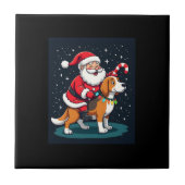 Beagle Xmas Lighting Santa Riding Beagle Dog Chris Tegeltje (Voorkant)