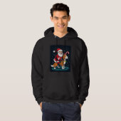 Beagle Xmas Verlichting Kerstman Ridend Beagle Hon Hoodie (Voorkant volledig)