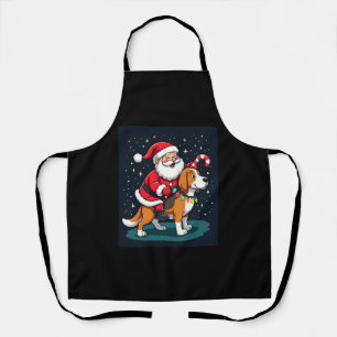 Beagle Xmas Verlichting Kerstman Ridend Beagle Hon Schort