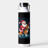 Beagle Xmas Verlichting Kerstman Ridend Beagle Hon Waterfles (Voorkant)