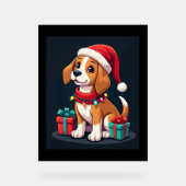 Beagle Xmas Verlichting Santa Beagle Dog Christmas Acryl Bord (Voorkant)