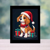 Beagle Xmas Verlichting Santa Beagle Dog Christmas Acryl Bord (Neutraal)