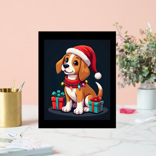 Beagle Xmas Verlichting Santa Beagle Dog Christmas Acryl Bord (Huwelijk)