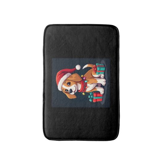 Beagle Xmas Verlichting Santa Beagle Dog Christmas Badmat (Voorkant Verticaal)
