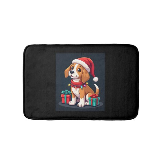 Beagle Xmas Verlichting Santa Beagle Dog Christmas Badmat (Voorkant)