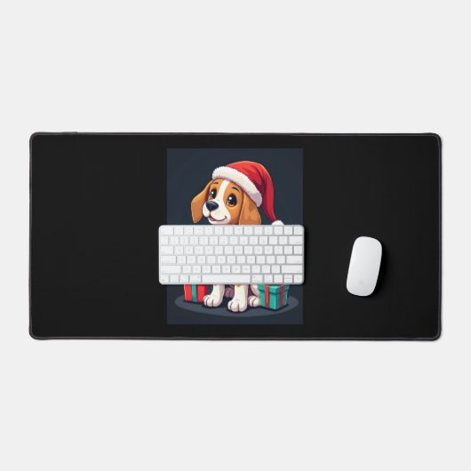 Beagle Xmas Verlichting Santa Beagle Dog Christmas Bureaumat (Keyboard & Muis)
