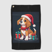 Beagle Xmas Verlichting Santa Beagle Dog Christmas Golfhanddoek (Voorkant)