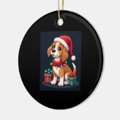 Beagle Xmas Verlichting Santa Beagle Dog Christmas Keramisch Ornament (Links)