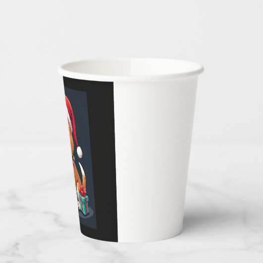 Beagle Xmas Verlichting Santa Beagle Dog Christmas Papieren Bekers (Links)