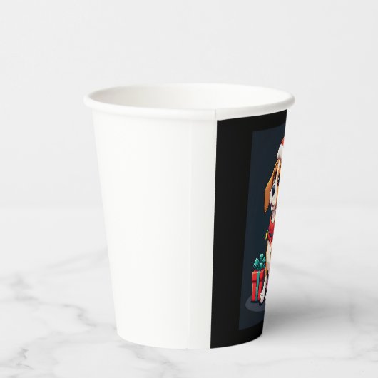 Beagle Xmas Verlichting Santa Beagle Dog Christmas Papieren Bekers (Rechts)