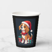 Beagle Xmas Verlichting Santa Beagle Dog Christmas Papieren Bekers (Voorkant)