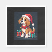Beagle Xmas Verlichting Santa Beagle Dog Christmas Servet (Voorkant)