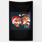 Beagle Xmas Verlichting Santa Beagle Dog Christmas Spandoek (Verticaal)