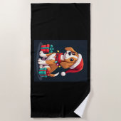 Beagle Xmas Verlichting Santa Beagle Dog Christmas Strandlaken (Voorkant)