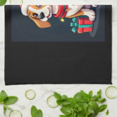 Beagle Xmas Verlichting Santa Beagle Dog Christmas Theedoek (Gevouwen)