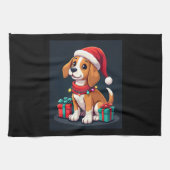 Beagle Xmas Verlichting Santa Beagle Dog Christmas Theedoek (Horizontaal)